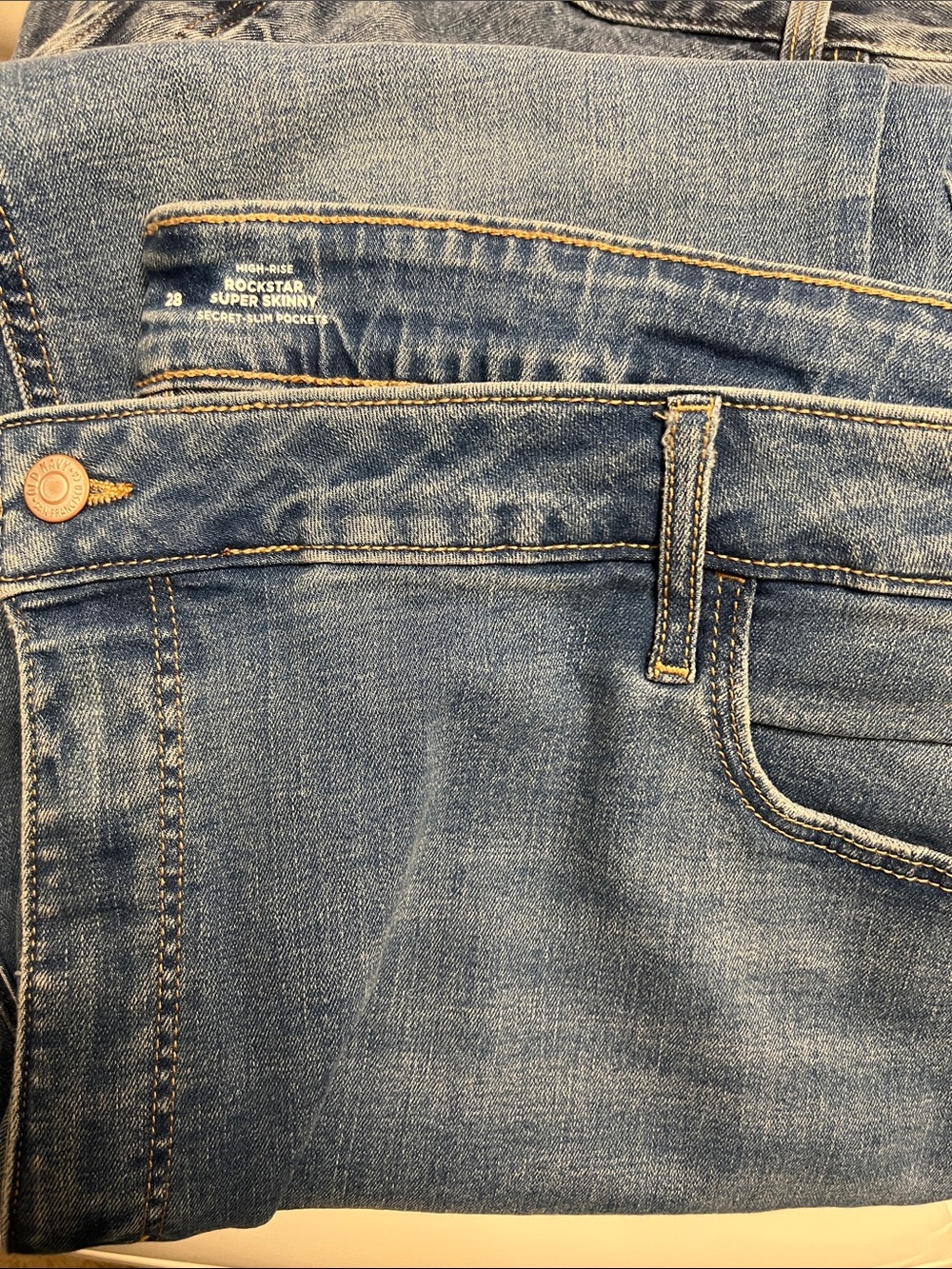 Old Navy High Rise Rockstar Super Skinny Jeans in Medium Blue